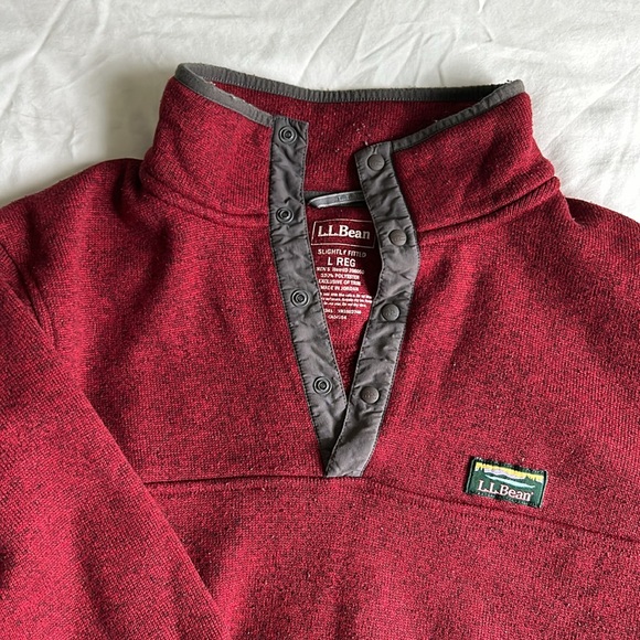 L.L. Bean Quarter Button Up Sweatshirt - Picture 3 of 4